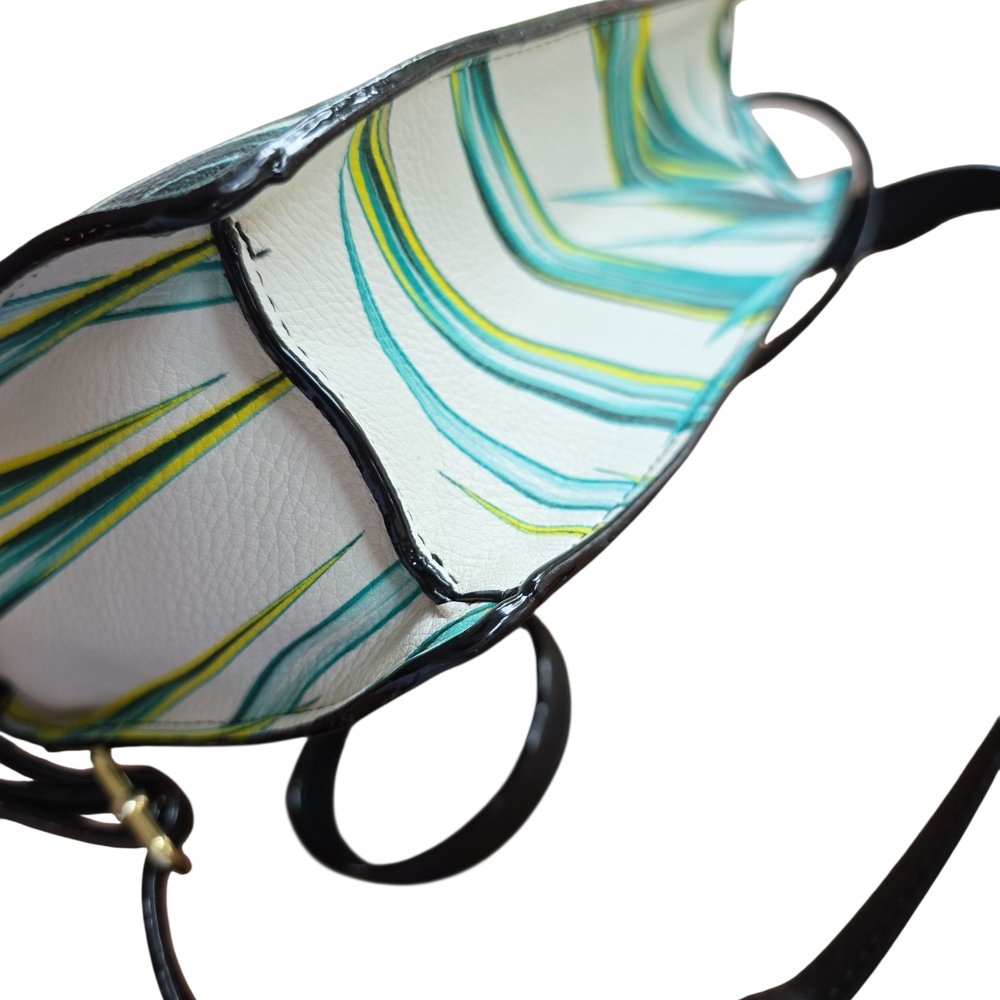 Betsey Johnson Black and Green Crossbody " CALL ME" Bag. - Picture 4 of 10